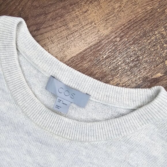 COS Cotton + Yak Hair Blend Lightweight Long Sleeve Crewneck Sweater, Small - Picture 6 of 9